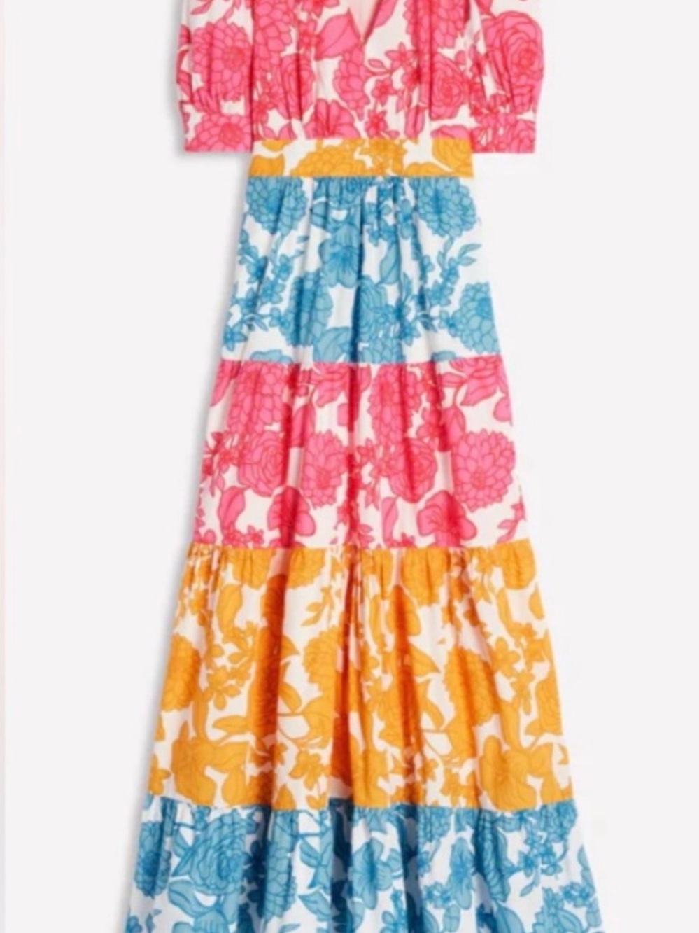Boden Bella Puff Sleeve Dress in Cascade Blossom - Picture 2 of 7